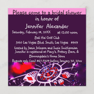 Invitation Fête de la mariée de Las Vegas