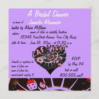 Invitation Fête de la mariée de Las Vegas