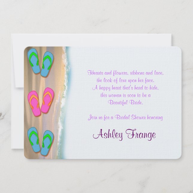 Invitation Fête de la mariée de plage de bascule électronique (Devant)