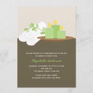 Invitation Fête de la mariée de spa {vert}