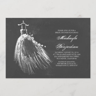 Invitation Fête de la mariée de tableau avec la robe de