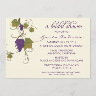 Invitation Fête de la mariée de vigne