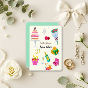 Invitation Fête de la mariée d'éléments de mariage