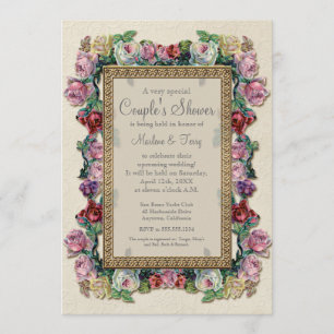 Invitation Fête de la mariée élégante formelle florale de