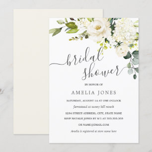 Invitation Fête de la mariée florale d'aquarelle de Champagne