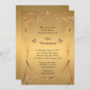 Invitation Fête de la mariée honorant, grand Gatsby, OR