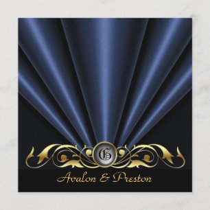 Invitation Fête de la mariée noire d'art déco des années 20