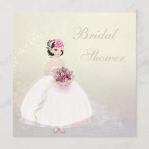 Invitation Fête de la mariée romantique de coeurs de belle