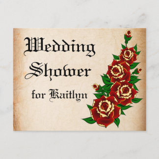 Invitation Fête de la mariée rose de tatouage
