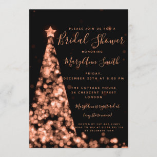 Invitation Fête de la mariée rose de vacances de lumières de