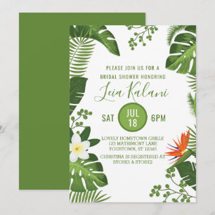 Invitation Fête de la mariée tropicale de palmettes