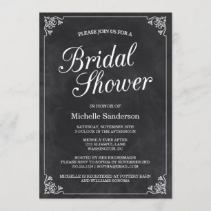 Invitation Fête de la mariée vintage de tableau