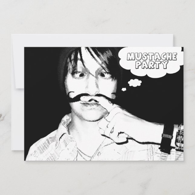 Invitation fête de la moustache : staches comiques (Devant)
