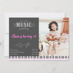 Invitation Fête de la musique couleur Anniversaire