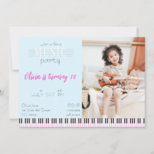 Invitation Fête de la musique couleur Anniversaire