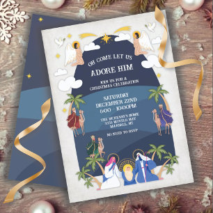 Invitation Fête de la Nativité de Noël Arc religieux