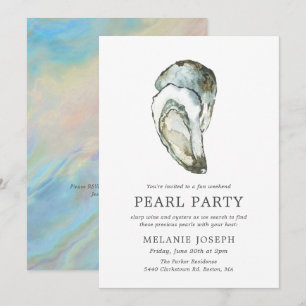 Invitation Fête de la Perle d'Huître   Style Opale