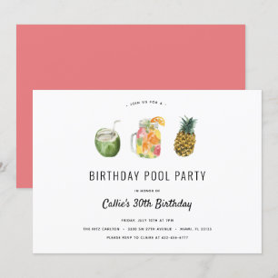 Invitation Fête de la piscine d'anniversaire