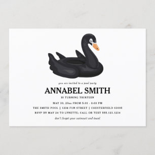 Invitation Fête de la piscine d'anniversaire du flotteur de c