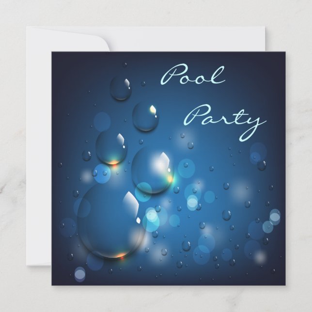 Invitation Fête de la piscine de gouttelettes d'eau (Devant)