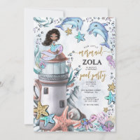 Fête de la piscine de la Sirène rose bleu