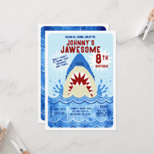 Invitation Fête de la piscine de requins