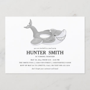 Invitation Fête de la piscine de requins