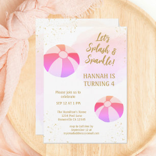 Invitation Fête de la piscine d'eau vive et étincelante