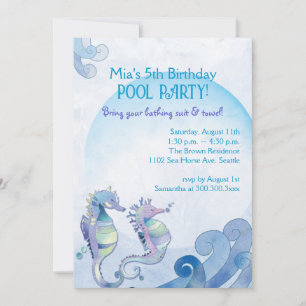 Invitation Fête de la piscine d'été