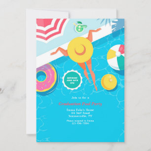 Invitation Fête de la piscine d'été