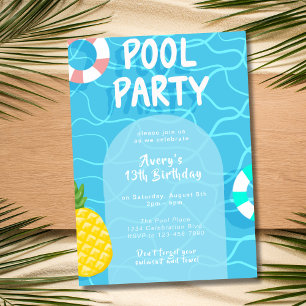 Invitation Fête de la piscine d'été