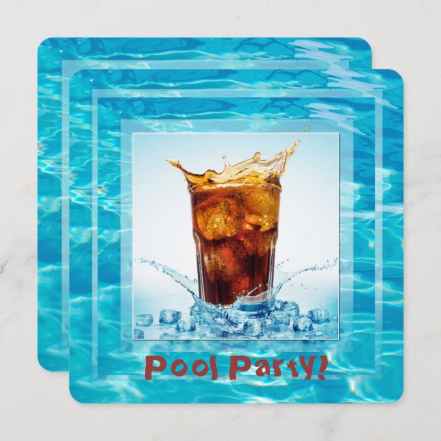 Invitation Fête de la piscine d'été (Devant / Derrière)