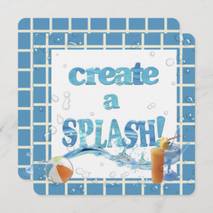 Invitation Fête de la piscine d'été