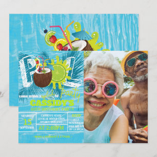Invitation Fête de la piscine d'été Fête de la noix de coco