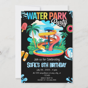 Invitation Fête de la piscine du parc aquatique