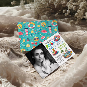 Invitation Fête de la piscine pour adultes Plage d'été Annive