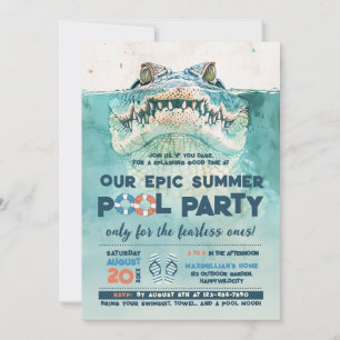 Invitation Fête de la piscine sans peur Anniversaire