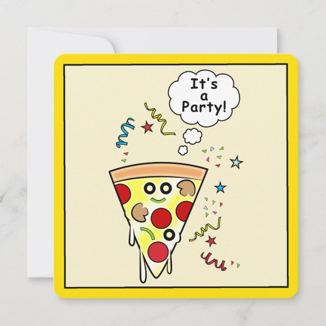 Invitation Fête de la pizza d'anniversaire (Devant)