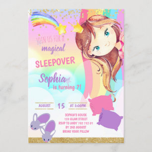 Invitation Fête de la princesse Sleepover