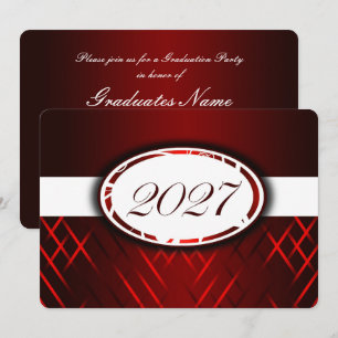 Invitation Fête de la promotion 2027 rouge et blanc