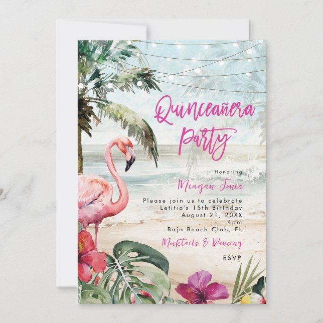 Invitation fête de la quinceanera (Devant)