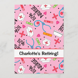 Invitation Fête de la retraite des infirmières rose