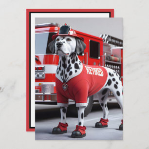 Invitation Fête de la retraite des pompiers avec Chien de Dal