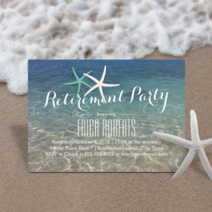 Invitation Fête de la retraite Tropical Summer Beach Starfish