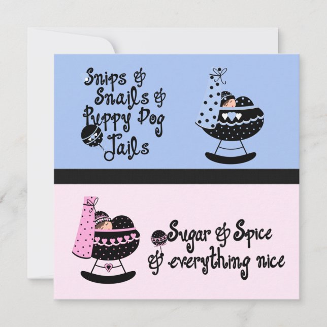 Invitation Fête de la Révélation de genre au Berceau rose et  (Devant)