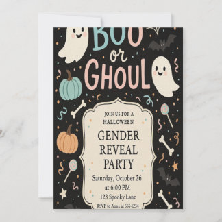 Invitation Fête de la révélation de genre Halloween