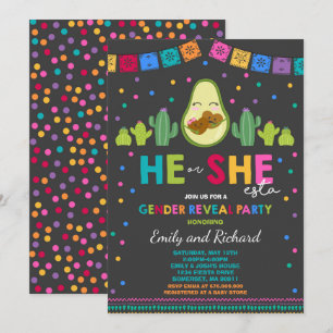 Invitation Fête de la révélation de genre He/She-Esta Revevev