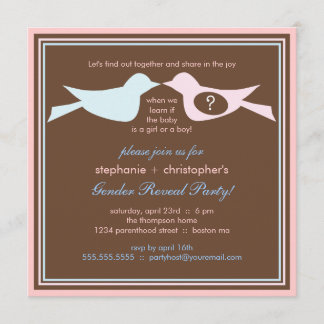 Invitation Fête de la révélation du genre chez le couple d'oi