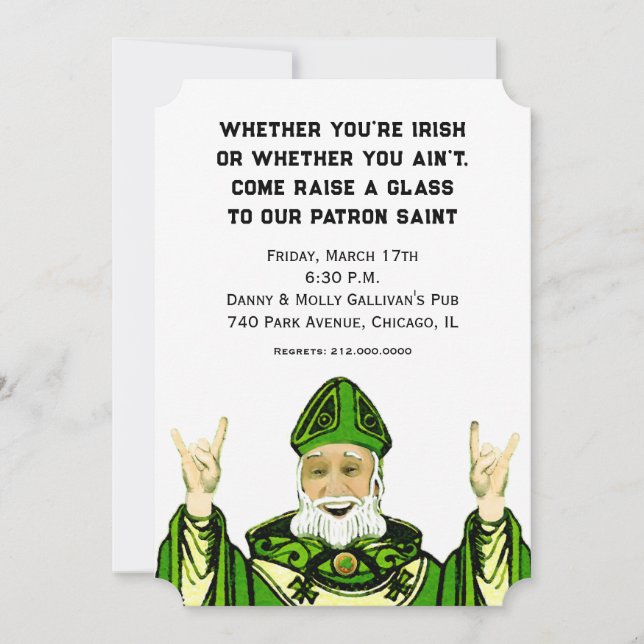 Invitation Fête de la Saint-Patrick (Devant)