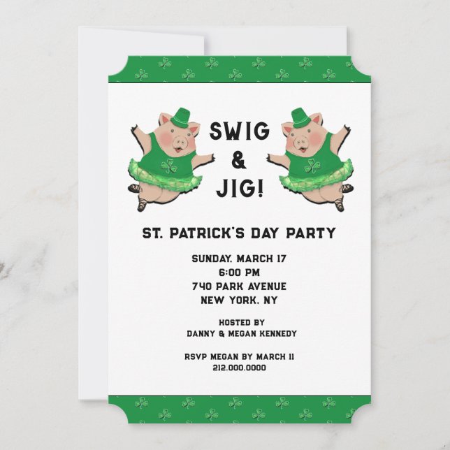 Invitation Fête de la Saint-Patrick (Devant)